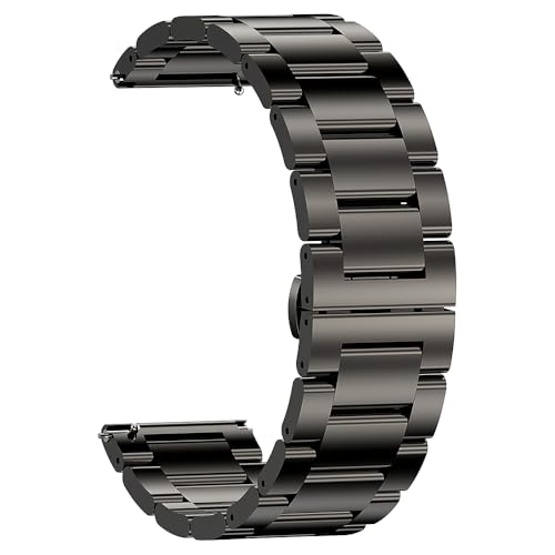 Correa de reloj acero inoxidable 22 mm negra miniatura 3