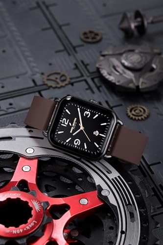 Image of Daniel Hechter Paris Gabrielle Collection Luxury Analog Watch for Women with Square Dial, Date Display and Silicone Strap