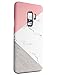 J.west Galaxy S9 Plus Case, Marble Design Pink Geometric Anti-Scratch &Fingerprint Shock Proof Thin Non Slip Matte Back Grip Slim Fit Shell Hard Protective Cover for S9 Plus