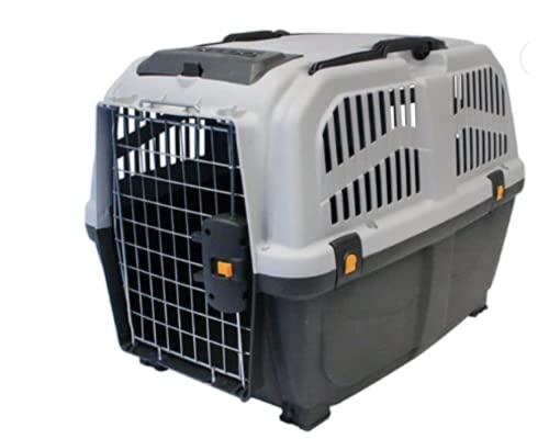 TRIXIE Transportbox Skudo – L: 73 × 76 × 105 cm, IATA-konforme Transportbox für Hunde & Katzen ideal für Reisen mit Auto oder Flugzeug, robuste Reisebox aus Kunststoff mit Schnappverschlüssen – 39745