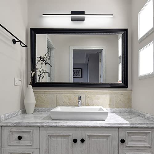 Brivolart Black Led Bathroom Vanity Lighting Fixtures 16W 31.49" Long Shade Stainless Steel Bath Mirror Lamps Wall Lights 6000K … #TOP4