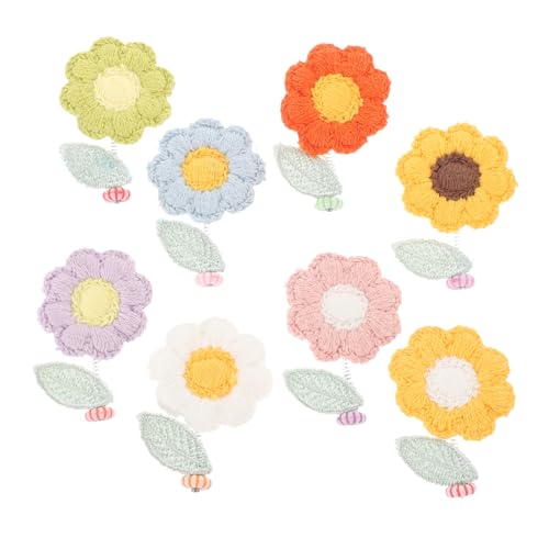 HAMPPLIES 8stücke Gestrickte Blume Verzierungen Spule Frühling Schütteln Kopf Blume Für Auto Hause Schreibtisch