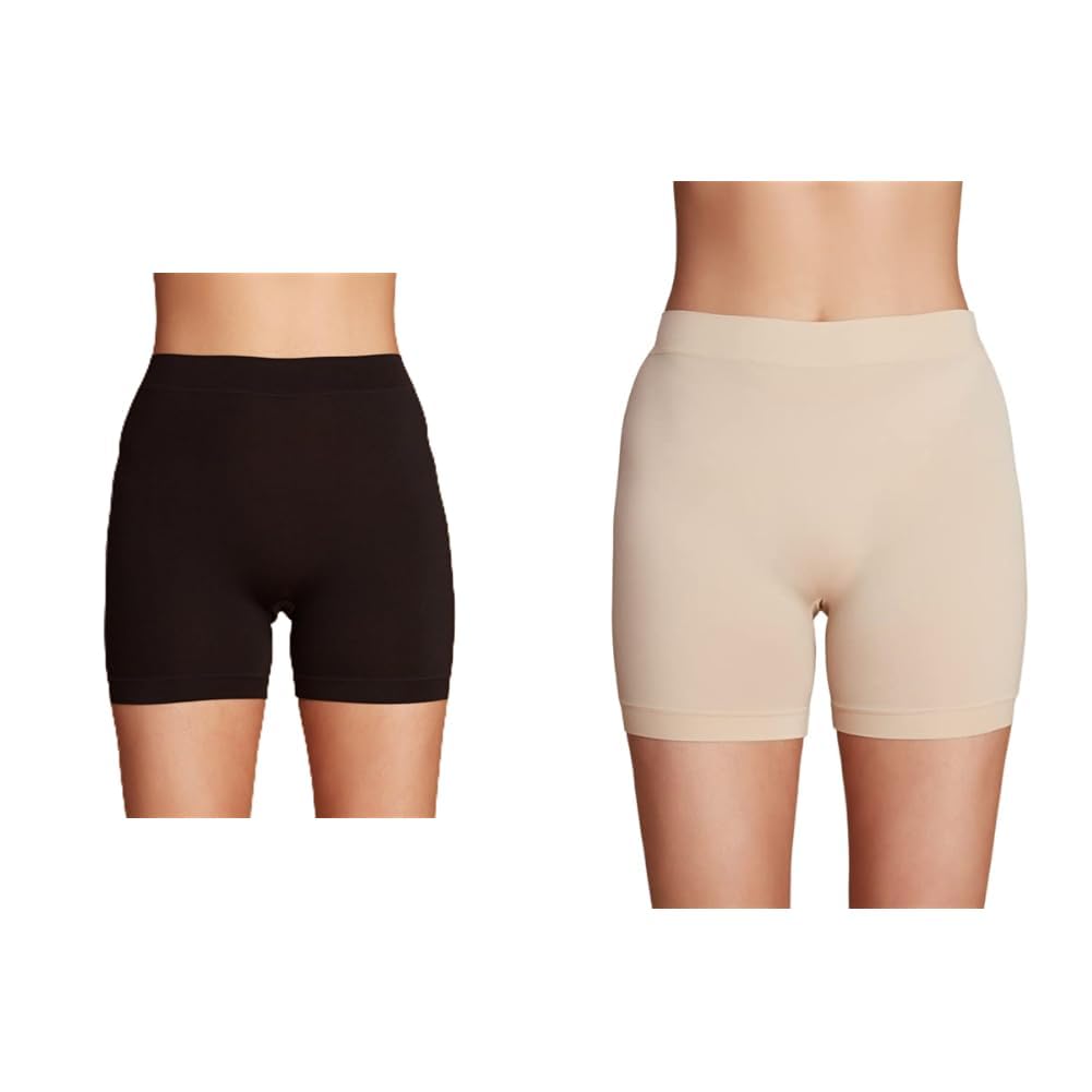 nykd Everyday Comfy Invisible Fit: Cotton Stretchy Skin Shorties/Underpants with Double-Layer Waistband, Breathable, Anti Roll-Up Hem, for Gym/Outdoor Shorties, NYP357, Black & Brown, | L | Pack of 2-picture-11