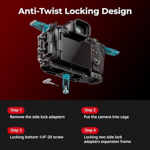 SMALLRIG Black Mamba Kit de Jaula para Cámara para Canon para EOS R5 Mark II con Asa Superior y Abrazadera de Cable Dedicada, Soporte para Cámara de Aleación de Aluminio - 4976 - imagen 3