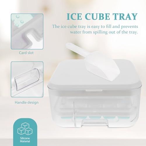Molde para cubitos de hielo de silicona con tapa y pala miniatura 7