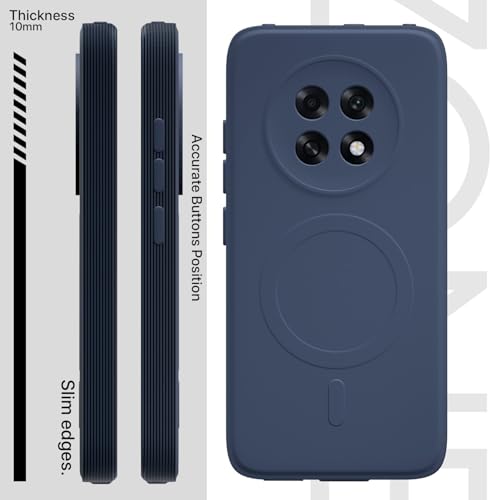 Image of Pikkme Back Cover for Oppo F31 Pro Plus 5G Soft Matte Silicone Mag-Safe Design (Mag-Safe Not Support) Camera Protection | Slim Fit Bumper Cover (Blue)