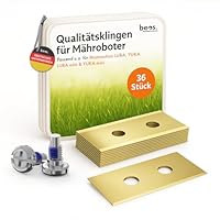 BEOS 36x Premium Titan Ersatzmesser + Schrauben mit Sicherung - Messer kompatibel mit Mammotion LUBA, LUBA 2, YUKA, LUBA Mini & YUKA Mini, verbessertes Schraubendesign für Mammotion