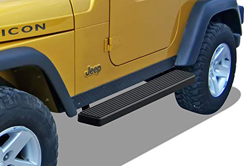 Estribos de acero inox. negro APS 6in para Jeep Wrangler miniatura 1