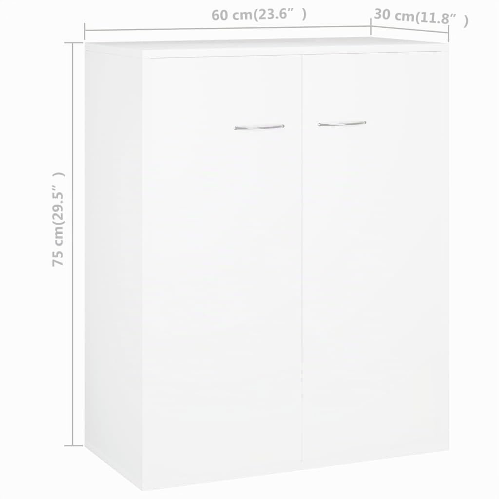vidaXL Credenza Bianca 60x30x75 cm in Truciolato