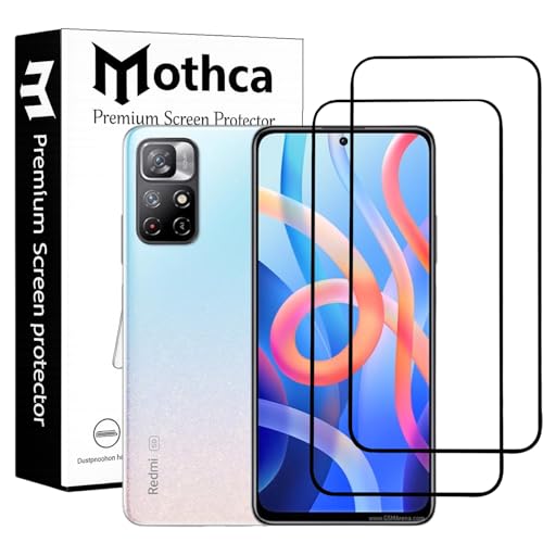 Image of Mothca Military-Grade Tempered Glass Screen Protector Compatible for Redmi Note 11T / Poco M4 Pro with Edge to Edge Coverage - Case Friendly, Anti-Scratch & Bubble-Free Installation Kit (Pack of 2)