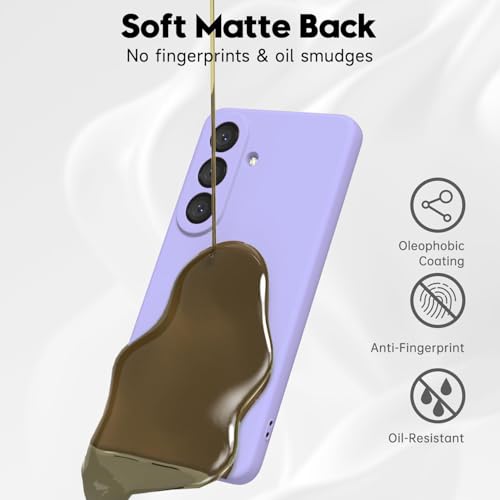 Image of DIZORO Microfiber Candy Case for Samsung A57 5G Smooth Touch Cushion Liquid Soft Silicone Gel Rubber Phone Cases Non-Slip Full Body Protective Shockproof Back Cover - Purple