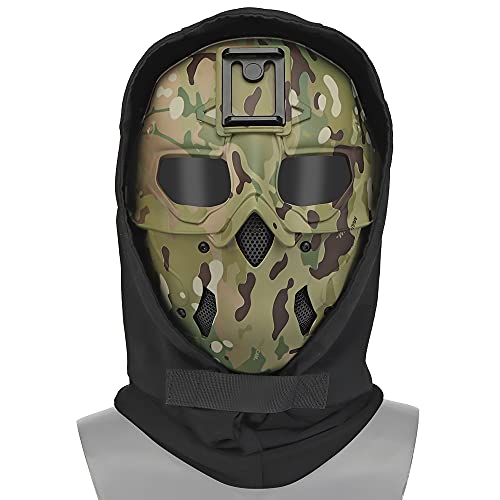 Tenoburian Tactical Airsoft Mask Full Face Protection Wild Mask with NVG Mount for Halloween Cosplay Costume Movie