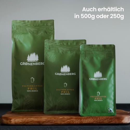 Bio ziarna kawy, kawa filtrowana, 1 kg, Fairtrade Arabica ziarna kawy o niskiej kwasowości, ziarna kawy palone | idealna do French Press, 1 kg