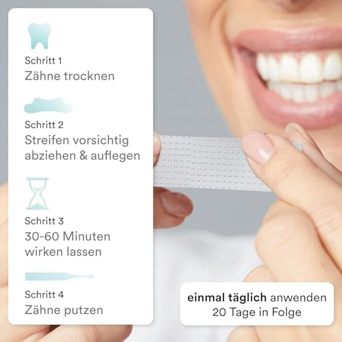 Uniquesmile Zahnaufhellung Whitening Strips - Testsieger 2024-100 Tage risikofrei testen - frei von Peroxid - innovative Formel mit natürlichen Inhaltsstoffen (Sparset 40 Stück)