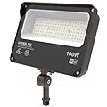 HYPERLITE LED Flood Light 100W 11000LM, 5000K Flood Lights Outdoor with Knuckle Mount, IP65 Waterproof Flood Lights for Yard,Garden,Playground UL Certified