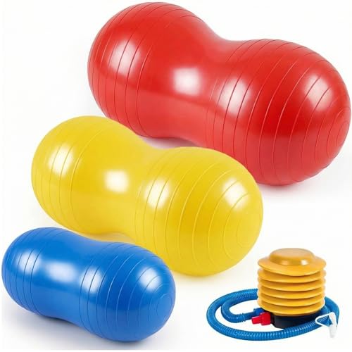 Image of Jexine Peanut Ball Set for Kids Yoga Balance Exercise Ball for Pregnancy & Home Gym, Includes 1 Pump & Different Size Options