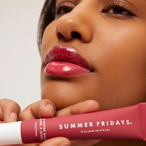 Image of Summer Fridays Tinted Lip Butter Balm - Conditioning Vegan Lip Balm for Instant Moisture, Shine & Hydration - Sheer-Tinted, Soothing Skincare - Cherry (.5 Oz)