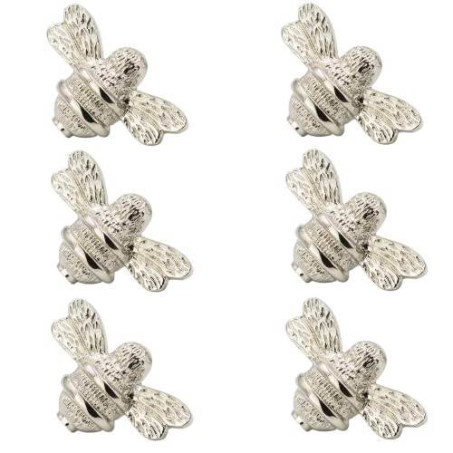 Brass bee 6 x Bumble Bee Drawer Knob, Silver