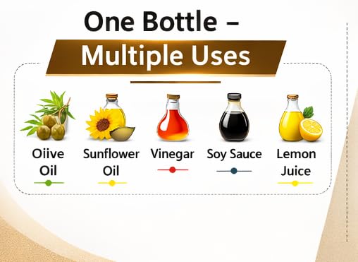 Image of Zollyss 2 in 1 Oil Dispenser and Sprayer, Glass Bottle with Fine Mist Spray Nozzle, Anti-Drip Pour Spout, Comfortable Handle Grip for Cooking and Salad (Oil Sprayer(200ml))