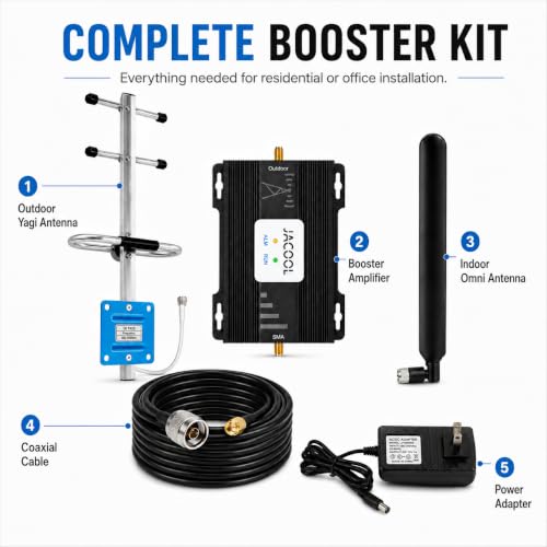 Image of Cell Phone Booster for AT&T & T-Mobile, 5G 4G LTE Band 12 /17 700MHz | AT&T & T-Mobile Cell Phone Signal Booster for Home, 3,000 Sq Ft, FCC Approved, Multi-User, Outside Signal Required