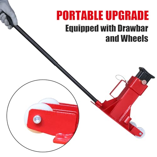 Image of Torin ATZ70006PB Heavy Duty Jack Stands: Pin Style Jack Stand with 2 Casters and Handle, Easily Portable Car Stand for Car SUV, Truck and Pick Up, 7 Ton (14,000 lb) Capacity, Red