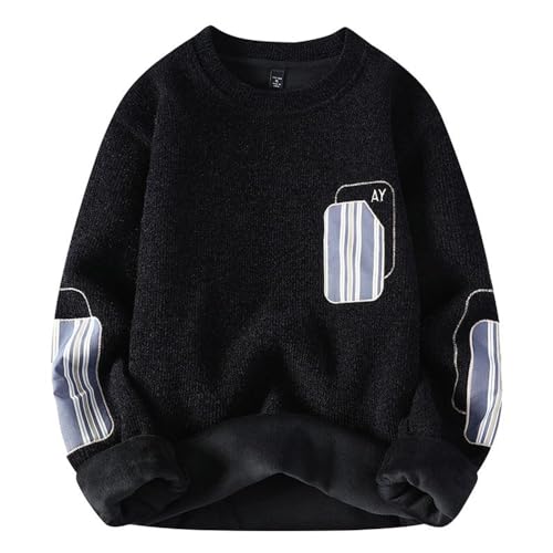 Sweat-shirt homme casual à manches longues coupe régulière pull chaud 5XL