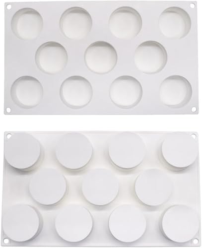 Miniatura 4 de Molde de silicona de cilindro plano para hornear, cubierta de chocolate, galletas, sándwich, muffins, magdalenas, pasteles, pudín, gelatina