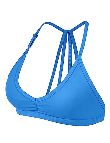 Image of YEOREO CoreFlex Sports Bras for Women Padded Strappy Open Back Workout Top | Light Impact Criss Cross Bra Yoga Gym Crop Top