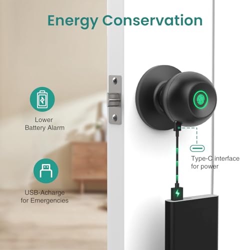 Ghome Smart K10-01 Fingerprint Door Lock, Door Knob thumb #6