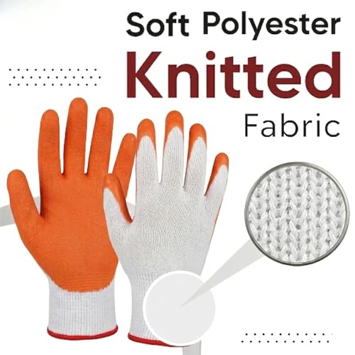 Image of Multipurpose Nylon Anti Cut PU Nitrile Coating Work Safety Gloves Orange-White Pair 4