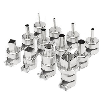Generic 12Pcs 3/4/5/6/7/8/10/12Mm A1125 A1126 Heat Gun Nozzle For 850 Hot Air Soldering Station