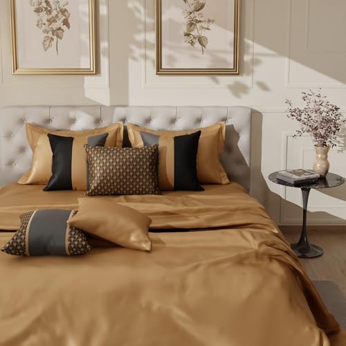 Image of Stoa Paris Cushion Covers for Home, Digital Printed Pillow Covers Set of 5, Throw Cushion Covers for Bed, Sofa, Home Decor - Midnight Black, Eternal Glow, Twilight Embrace