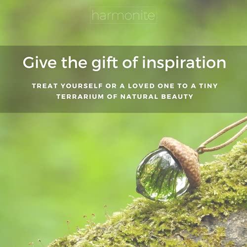 Harmonite English Acorn Pendant Necklace For Women And Men. Handmade Natural Gift Of Moss Jewelry For Motherhood, Maternity, Or As Spiritual Unique Gifts Set In Eco Resin #TOP6