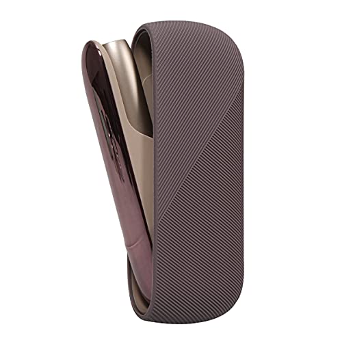 YiTenn Silikon Funda + Tapa Lateral Cover para IQOS 3 Duo, IQOS Protector Set Accesorios (Marrón Café) Cover