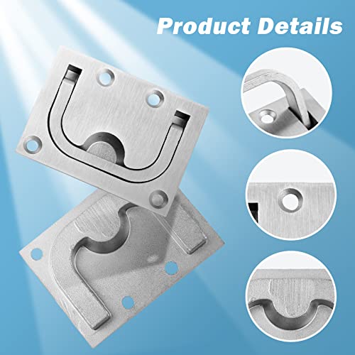 Teantech 2 Pack Of 316 Stainless Steel Hatch Pull Flush Lift Boat Ring Hatches Pull Handle With Mount Screws Recessed Handles For Boat Deck Hatch Handle Or Other Home Furniture Etc. #TOP4