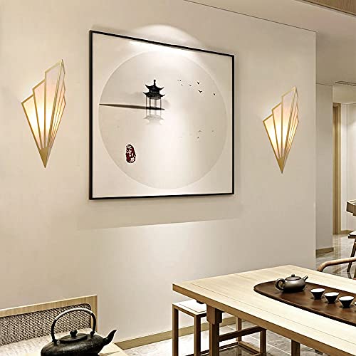 Appliques murales LED couloir escalier lampe de chevet moderne dorée E14 - 6