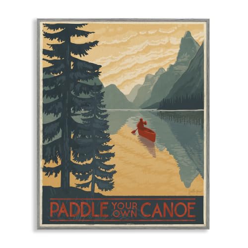 Paddle Your Own Canoe Lake Adventure, 24 x 30 Inch Framed Giclée Print