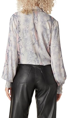 Image of Fifteen Twenty Women's Snake Print Front Tie Top