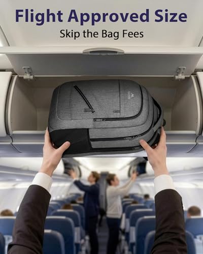 Image of MATEIN Travel Laptop Backpack, 17 Inch Work TSA Approved Carry on Backpack, Large Computer Business Bag for Men Women with Trolley Sleeve and Anti Theft Pocket, College School Rucksack Book Bag, Grey