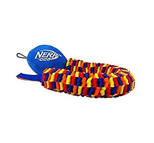 Nerf Dog Rainbow Vortex Chain Tug Dog Toy, Lightweight, Durable and Water Resistant, 19 Inches, For Medium/Large Breeds, Single Unit, Rainbow Colored
