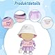6 Stück Kleidung für Puppen - 17 cm Puppenpulloverkleid mit Mütze, Wasserflasche und Schuhen, Puppenzubehör, Puppenkleidungsset, Anziehgeschenk für Puppen