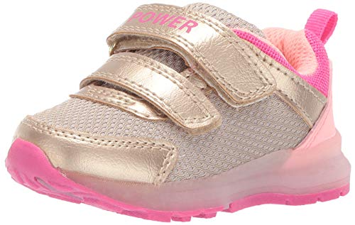 carter's Girl's Drew Metallic Light-Up Sneaker, Gold, 12 M US Toddler