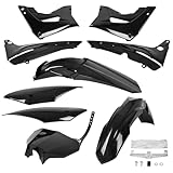 HECASA Motorcycle Bodywork Compatible with 2002 2003 2004 2005 2006 2007 Honda CR125R CR250R Restyle Plastic Kit Fairing Kit Black
