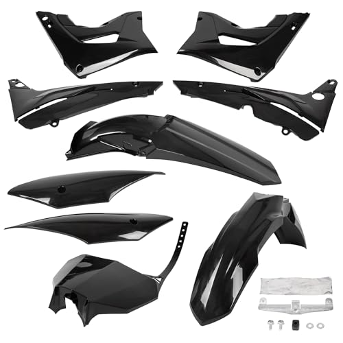 HECASA Motorcycle Bodywork Compatible with 2002 2003 2004 2005 2006 2007 Honda CR125R CR250R Restyle Plastic Kit Fairing Kit Black