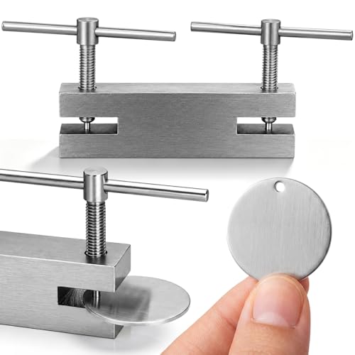 Flutesan 1 Set Vintage Hole Punch Tool Two Hole Maker 1.5mm & 2mm Soft Metal Precision Metal Punch for Jewelry Making Leather Crafts DIY Projects Pendants and Charms