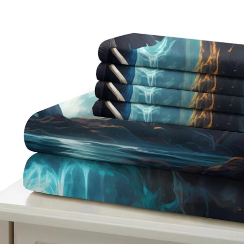 Housse de couette notes musicales avec fermeture éclair lit double microfibre