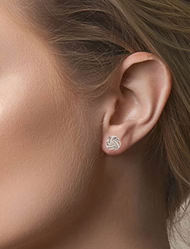 Infuseu Love Knot Earrings For Women Stud Sterling Silver Promise Soulmate Jewelry For Her Wife Girlfriend Bride Bridesmaid Wedding Valentine Romantic Gifts #TOP3