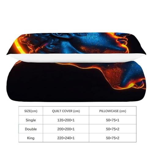 Housse de couette 135x200 microfibre imprimé 3D pour éviter le repassage difficile