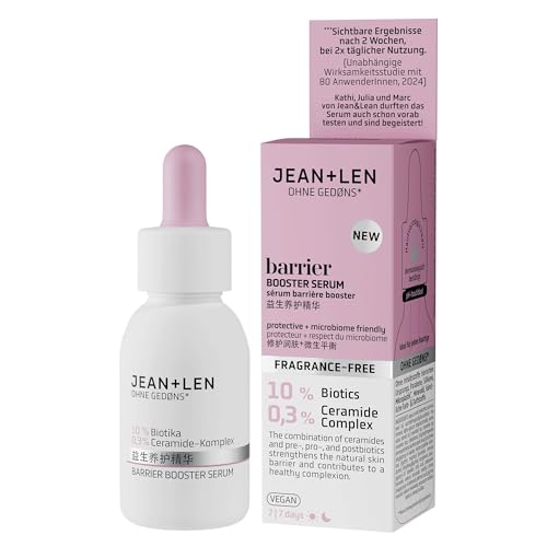 Jean & Len Barrier Booster Serum, ideal para todo tipo de pieles, favorece el microbioma cutáneo, reduce visiblemente las rojeces y la irritación de la piel, suero facial sin perfume, vegano, 30 ml