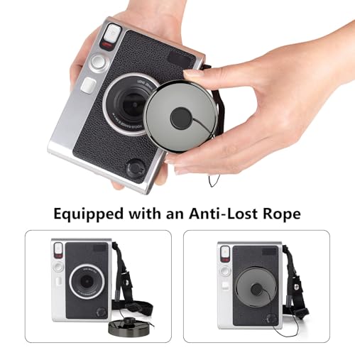 Tapa de lente Fuji Mini EVO, tapa protectora de lente compatible con cámara instantánea Instax Mini EVO con correa anti-pérdida - Accesorios para cámaras instantáneas - Negro miniatura 3